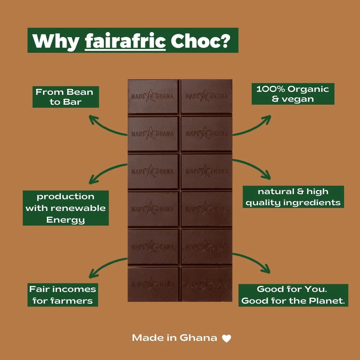 Macadamia & Caramel Schokolade Fairafric 57% Kakaoanteil