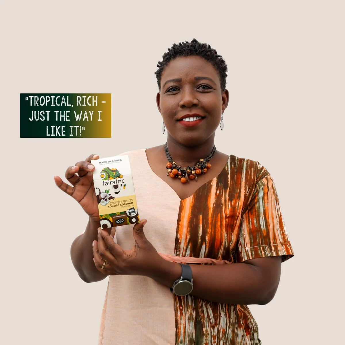 Dipped Kokos Bites Fairafric 70% Kokos 30% Schokolade